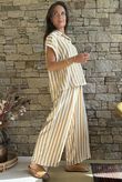 Mallow Stripe Cap Sleeve Shirt Indian Yellow /40=